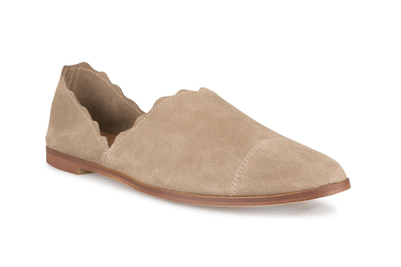 Klub Nico Georgette scalloped flat is one of our best sellers. This shoe is the perfect balance between dressy and casual and a super comfortable shoe.  She wears like a slipper